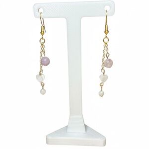 Lavender Jade and White MOP Earrings